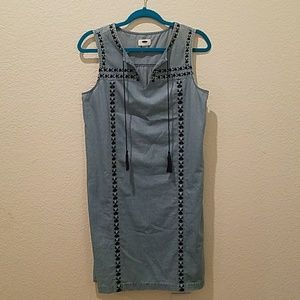 Embroidery Chambray Shift Dress Old Navy